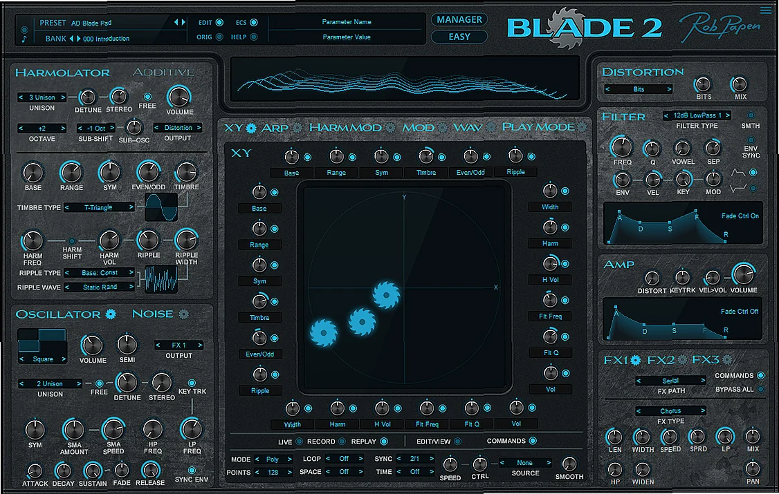 Screenshot of Synthesizer Rob Papen - BLADE-2 (also referenced as Blade)