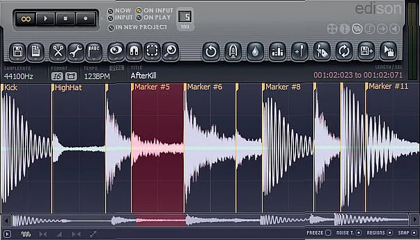 Screenshot of Audio Editing Image Line - Edison