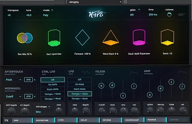 Screenshot of Synthesizer AIR Music Technology - Hype
