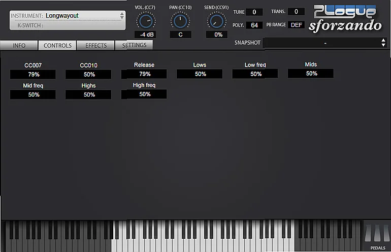 Screenshot of Synthesizer Plogue - sforzando