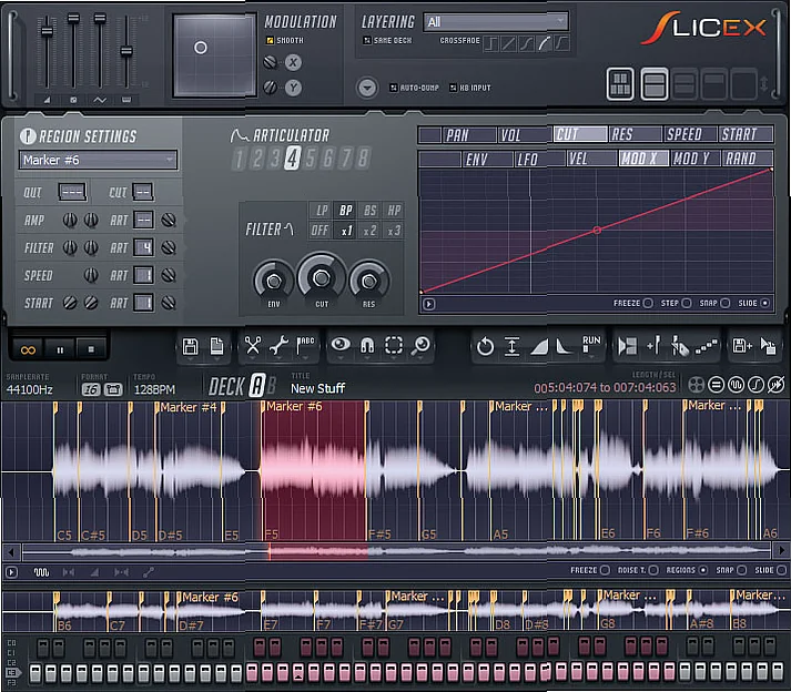 Screenshot of Audio Editing Image Line - Slicex