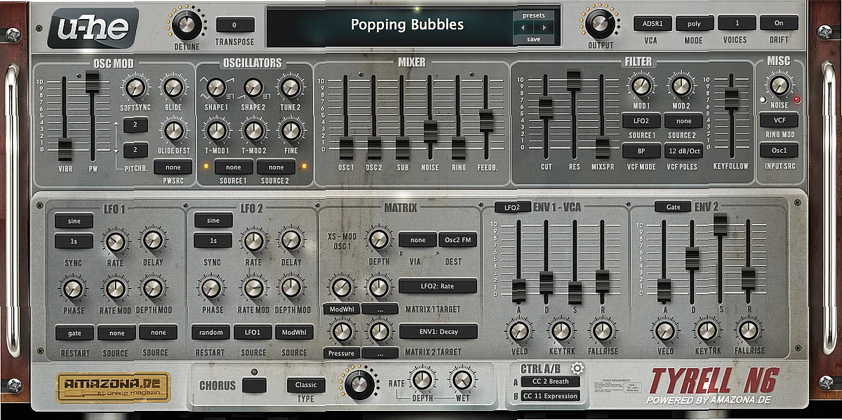 Screenshot of Synthesizer u-he / Amazona.de - Tyrell Nexus 6