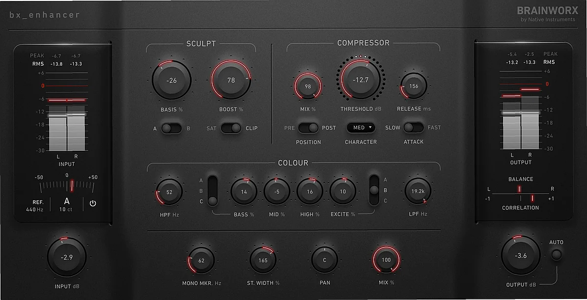 Screenshot of Mixing Brainworx - Brainworx bx_enhancer