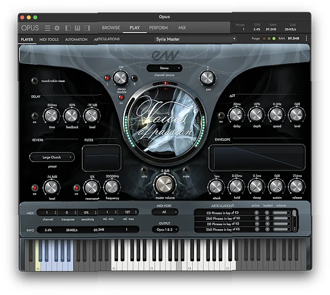 Screenshot of Synthesizer EastWest - Voices Of Passion