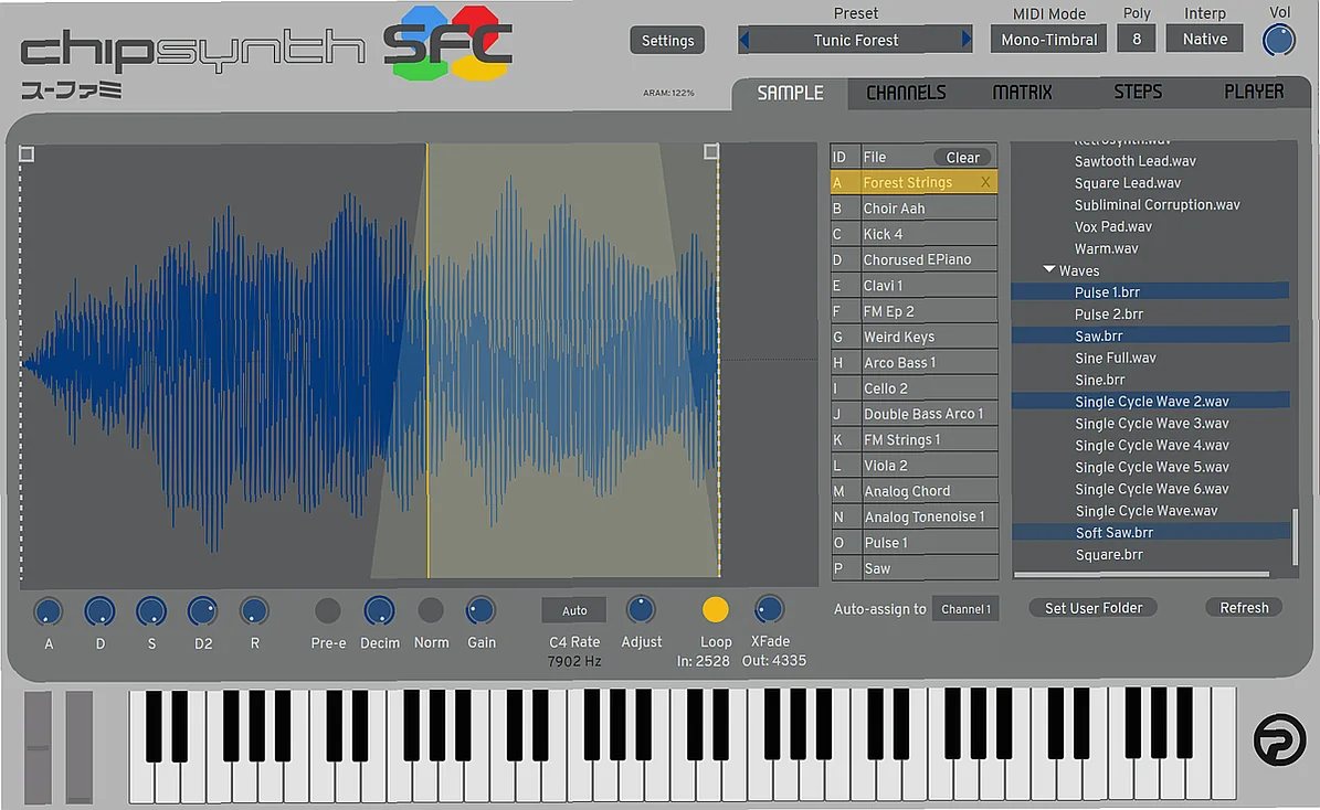 Screenshot of Synthesizer Plogue - chipsynth SFC