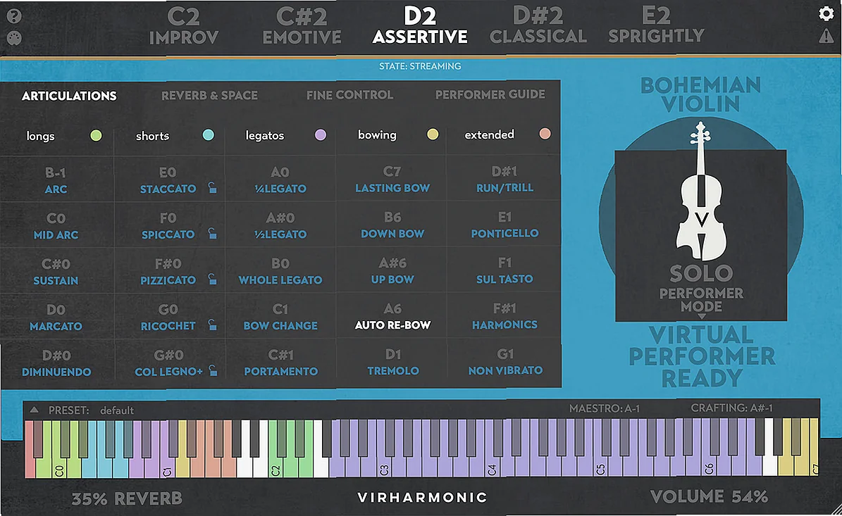 Screenshot of Synthesizer Virharmonic - Bohemian Violin
