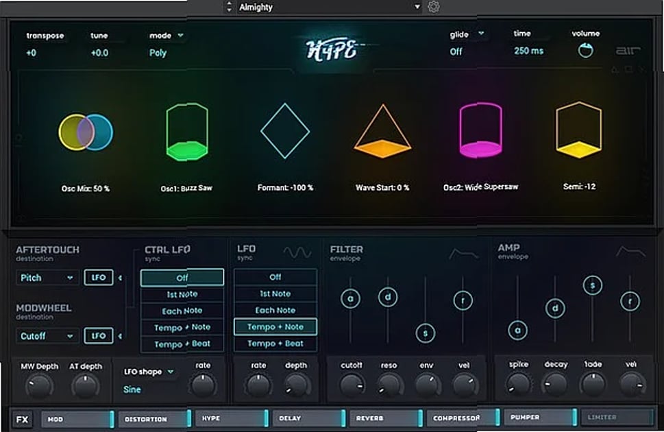 Screenshot of Synthesizer AIR Music Technology - Hype