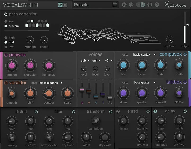 Screenshot of FX iZotope - VocalSynth 2