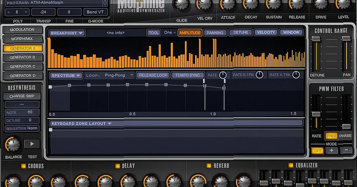 Screenshot of Synthesizer Image Line - Morphine