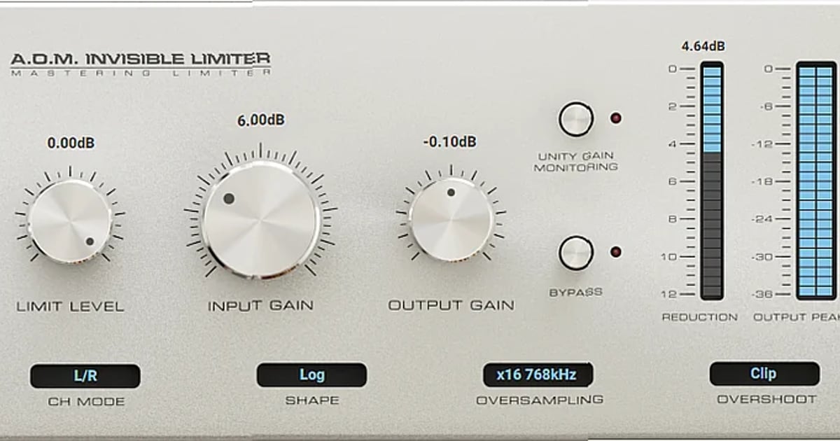 Screenshot of Compressor A.O.M. - Invisible Limiter
