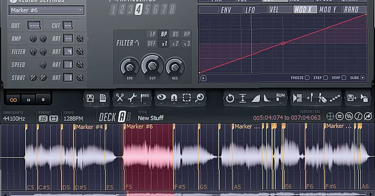 Screenshot of Audio Editing Image Line - Slicex