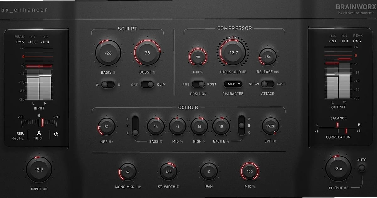 Screenshot of Mixing Brainworx - Brainworx bx_enhancer