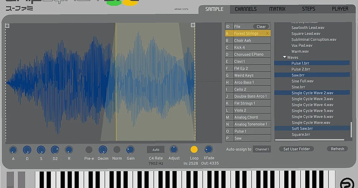 Screenshot of Synthesizer Plogue - chipsynth SFC