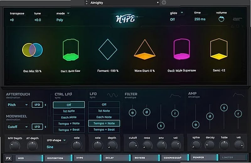 Screenshot of Synthesizer AIR Music Technology - Hype
