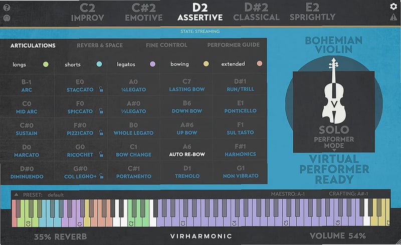 Screenshot of Synthesizer Virharmonic - Bohemian Violin