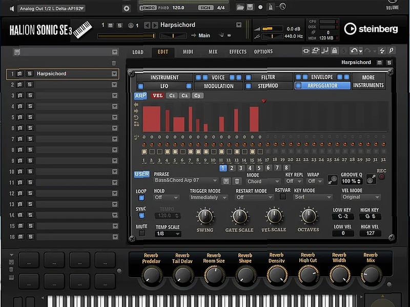 Screenshot of Synthesizer Freemusicproduction.net - Harpsichord