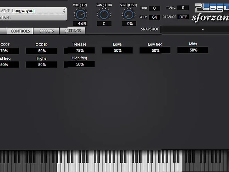 Screenshot of Synthesizer Plogue - sforzando