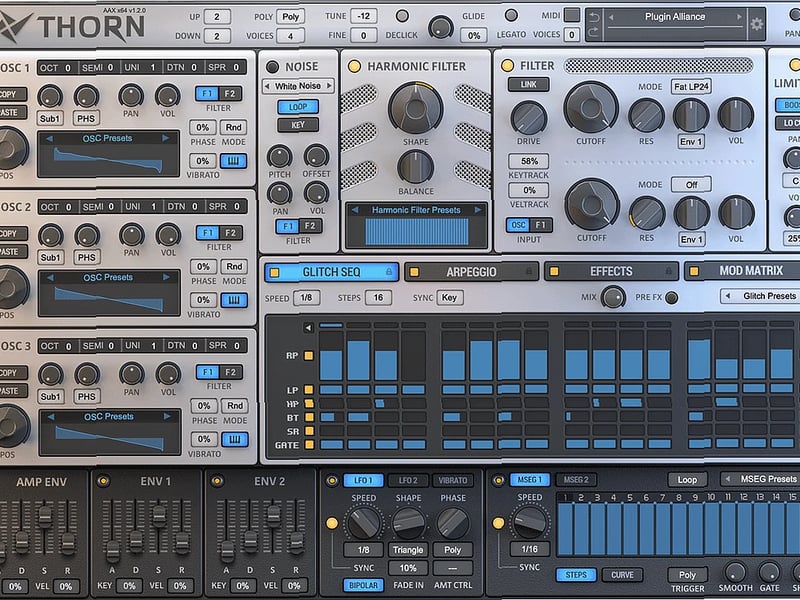 Screenshot of Synthesizer Plugin Alliance - DS Audio Thorn
