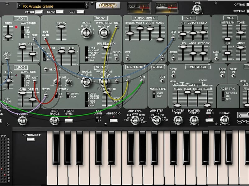 Screenshot of Synthesizer Roland - SYSTEM-100 Software Synthesizer