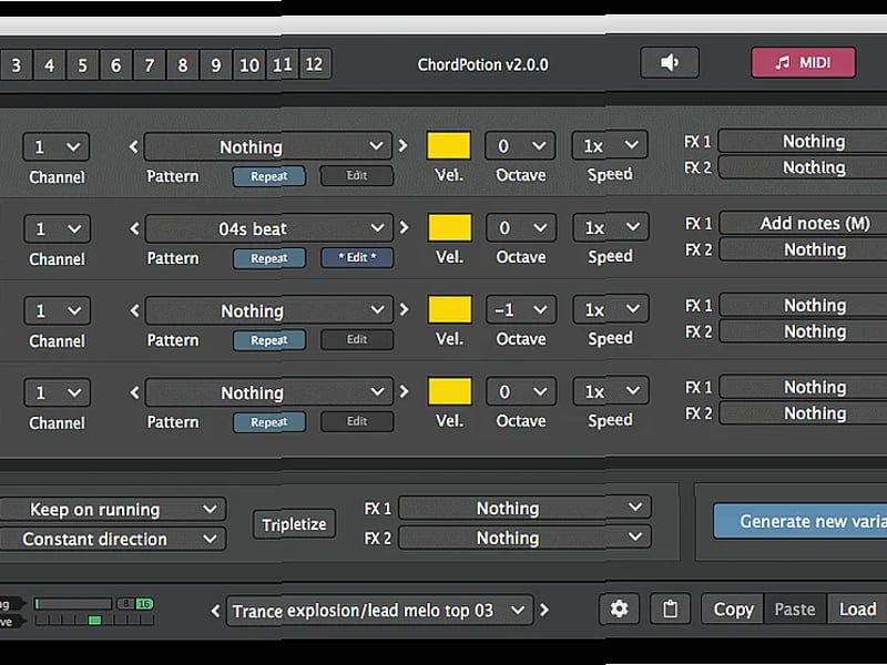 Screenshot of MIDI FeelYourSound - ChordPotion